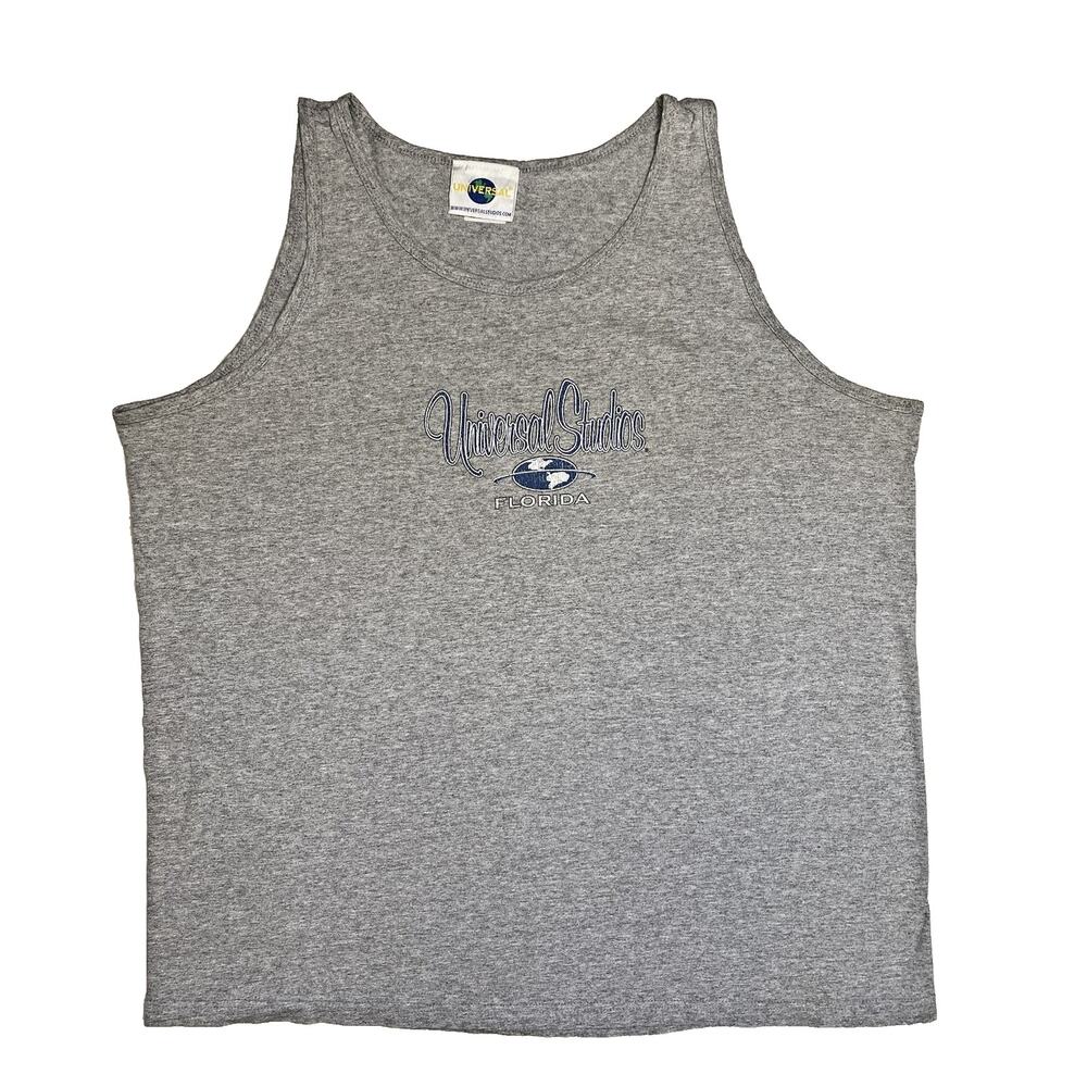 Universal Studios Florida Shirt Mens 2X VINTAGE Gray Logo Muscle Tee Tank Top